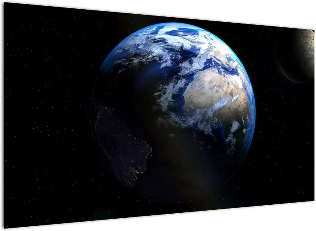 Schilderij - Aarde en Maan (), 40 andere afmetingen