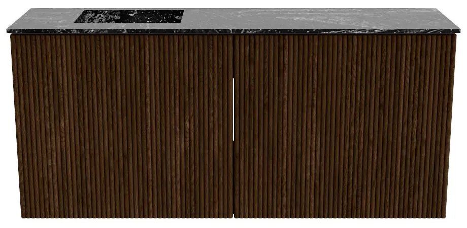Mondiaz Joya DLux 90cm toiletmeubel walnut met wastafel faye links 1 kraangat lava
