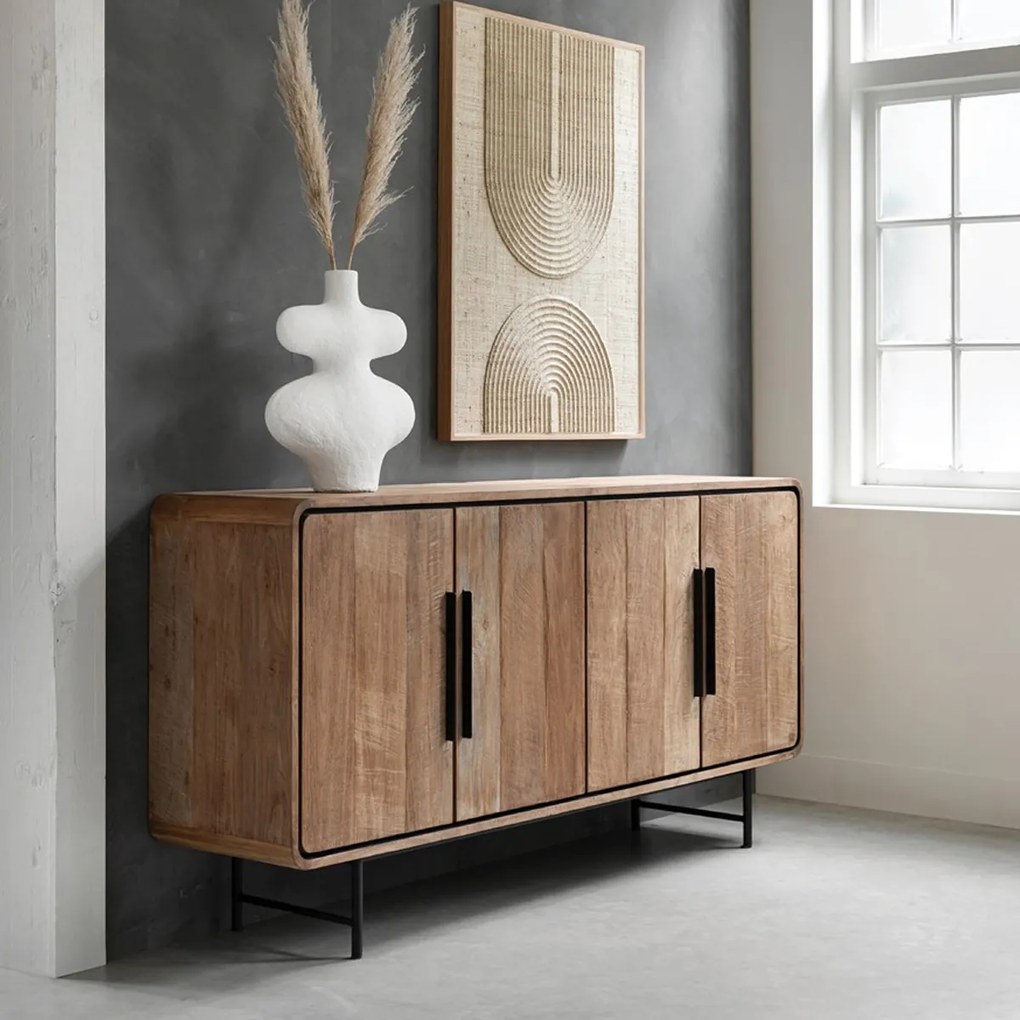 DTP Home Evo Teak Dressoir Met Ronde Hoeken 180 Cm - 180x40x90cm.