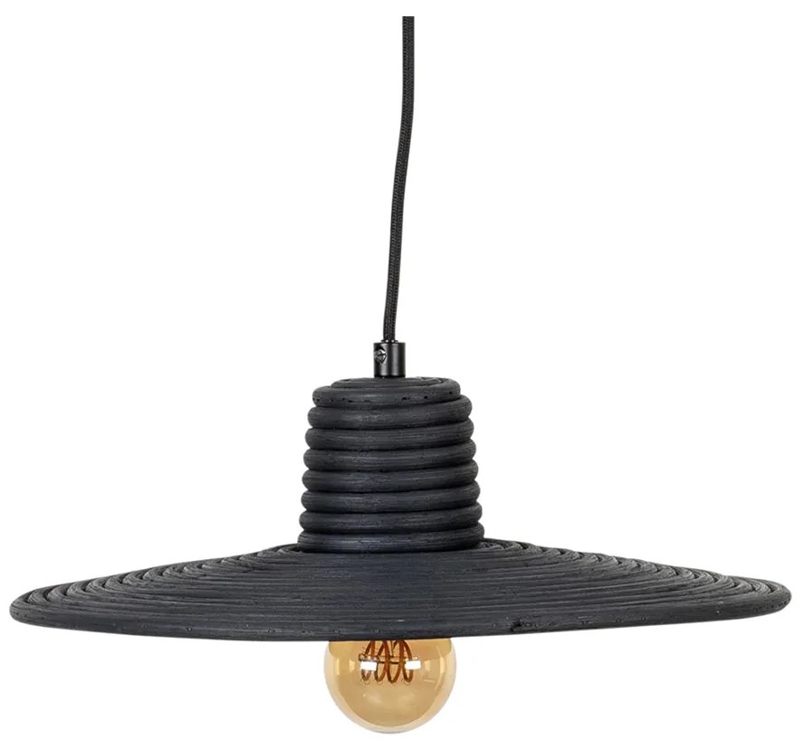 Zuiver Balance S Ronde Hanglamp Zwart Rotan 35 Cm