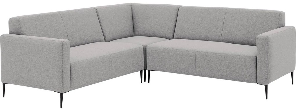 Goossens Key West lichtgrijs, stof, 2-zits, modern design