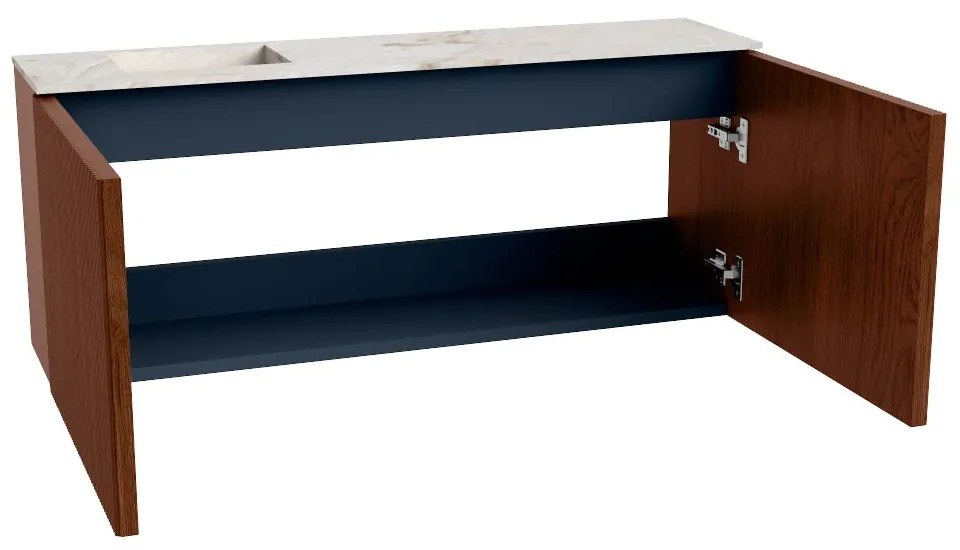 Mondiaz Joya DLux 100cm toiletmeubel ruby met wastafel faye links zonder kraangat frappe