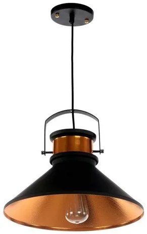 Warrior Vintage Industriële Hanglamp Zwart Goud Ã37cm