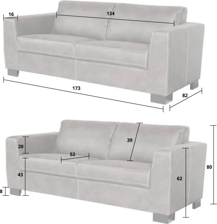 Tweedekans - 2 zitsbank - Polka - leer Colorado bruin 04