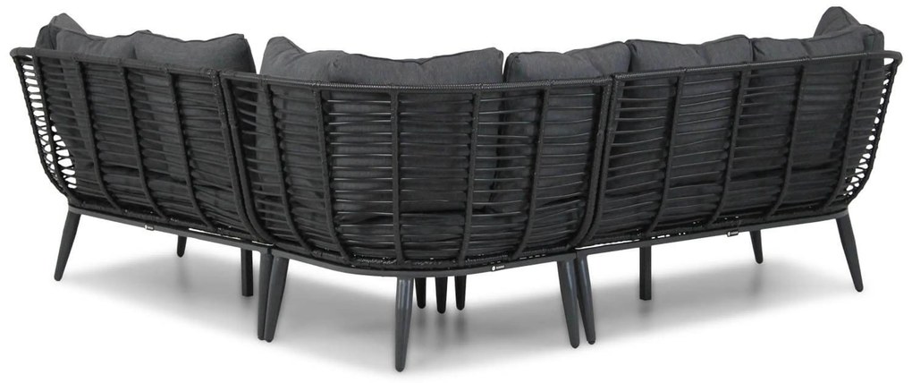 Hoek loungeset 4 personen Aluminium/wicker Zwart  Coco Coco Leonardo