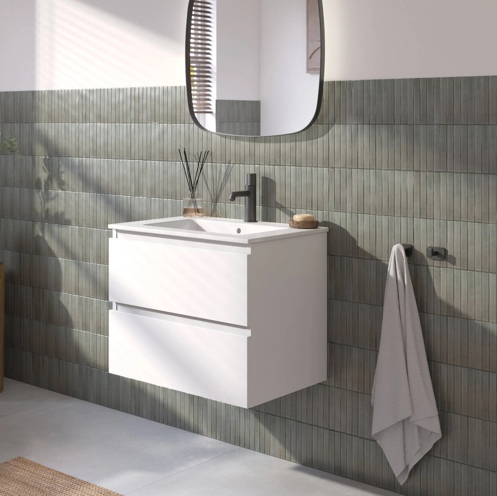 Ben Tendenza badmeubel incl. keramische wastafel 60x46x52cm glans wit