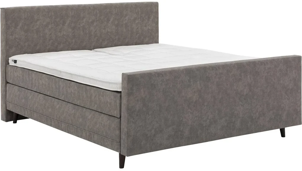 Goossens Boxspring Compleet Forma Frame, Vlak 160 x 200 cm(=2x 80 x 200 cm)+ hoofdb.+vtbord, 2x matras e.stevig pocketv., 1 x topper luxafoam