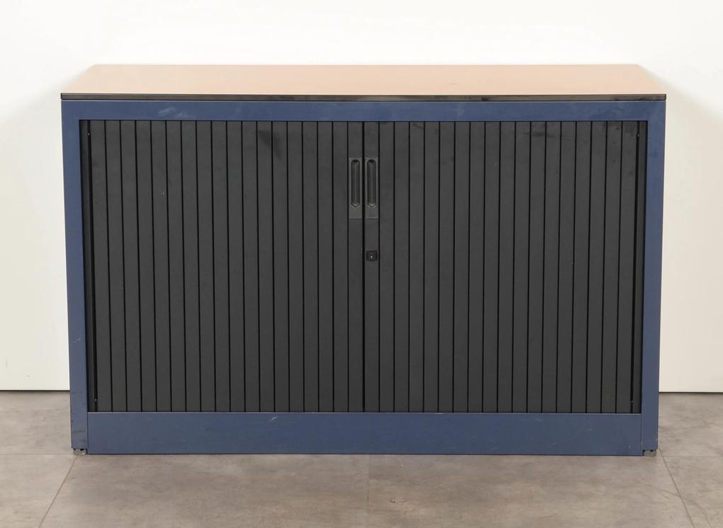 Roldeurkast, blauw, 75 x 120 cm, incl. 1 legbord