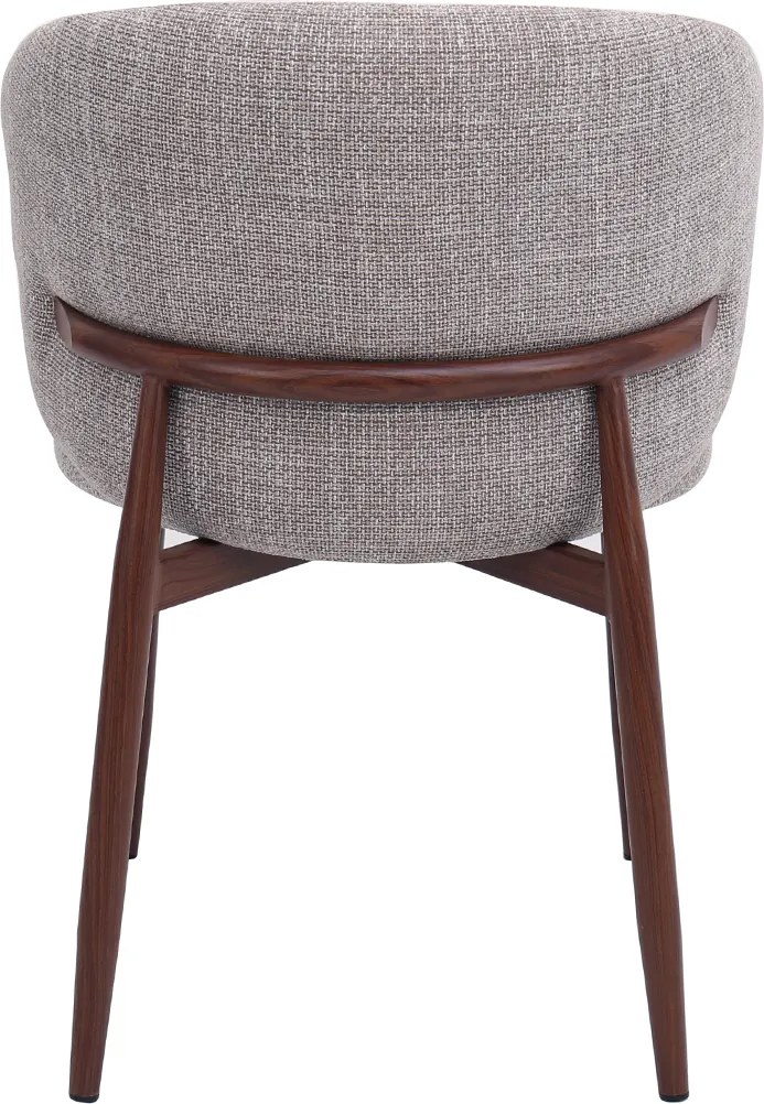 Walnoot Eetkamerstoel Met Ronde Rug Beige