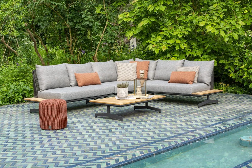 4 Seasons Outdoor Fortuna 4-zits platform loungebank  Loungeset    antraciet weerbestendig