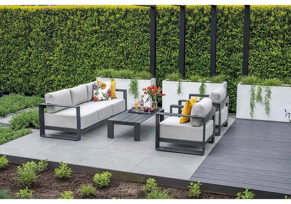 Garden Impressions Malakka loungeset 3 - delig carbon black/valley sand