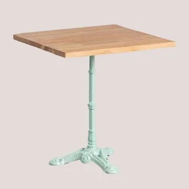Vierkante Bartafel In Acaciahout Viena ↔︎ 70 Cm & Groen Paradijs Eiland - Sklum