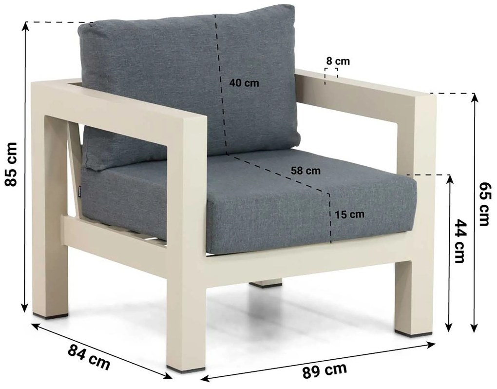 Tuinstoel Aluminium Taupe-naturel-bruin Lifestyle Garden Furniture Luca