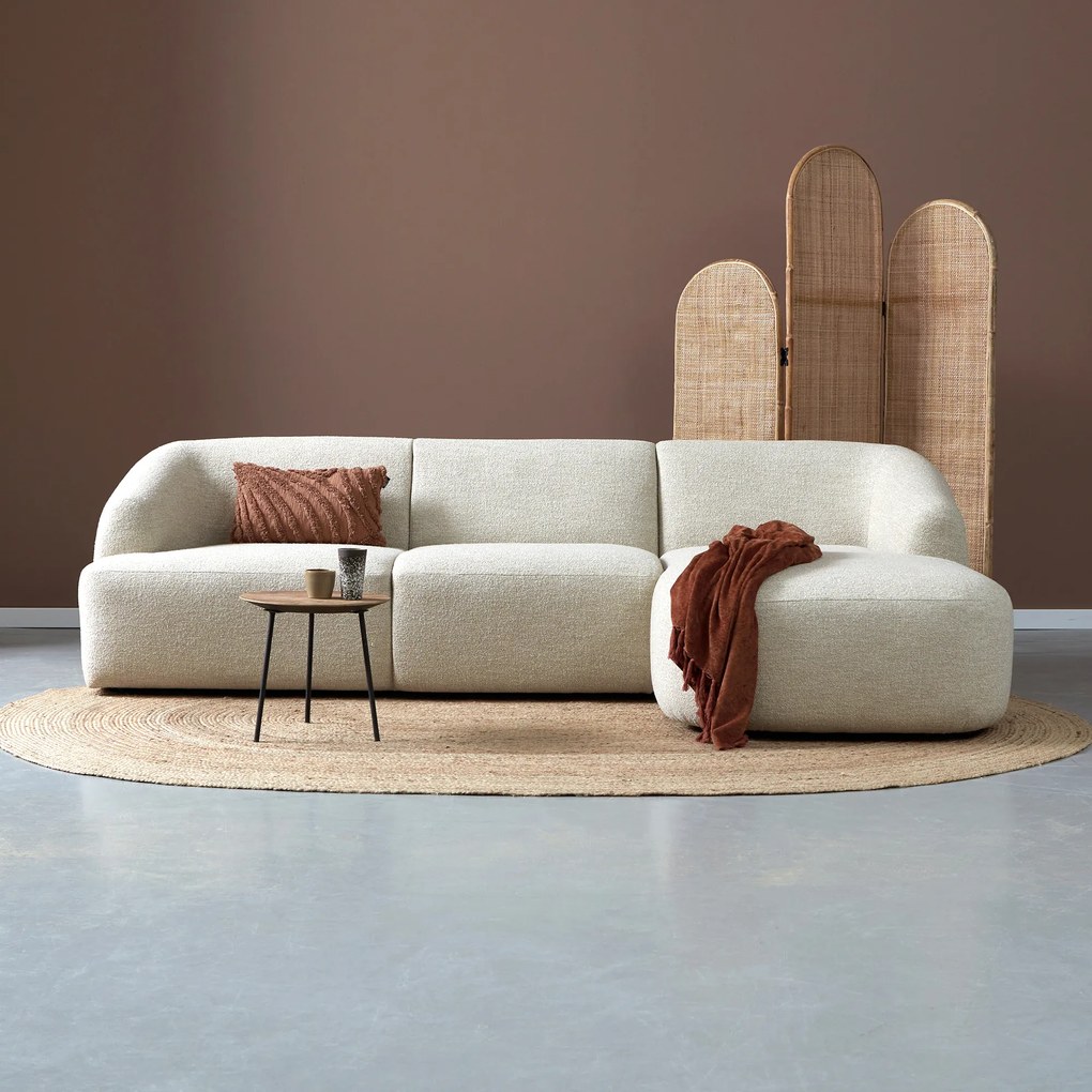 Kleine Hoekbank Beige Hoek Rechts