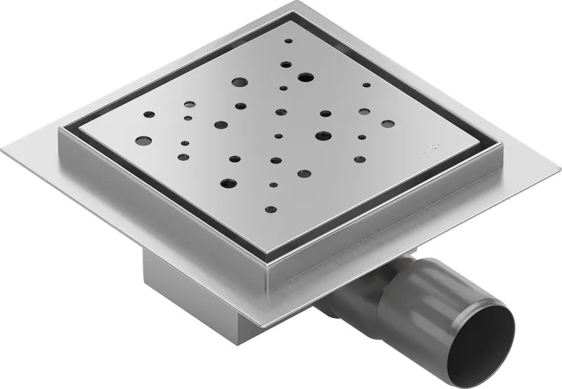 Mexen Flat-Q M12 vierkante vloerinlaat 12 x 12 cm, inox - 1010412