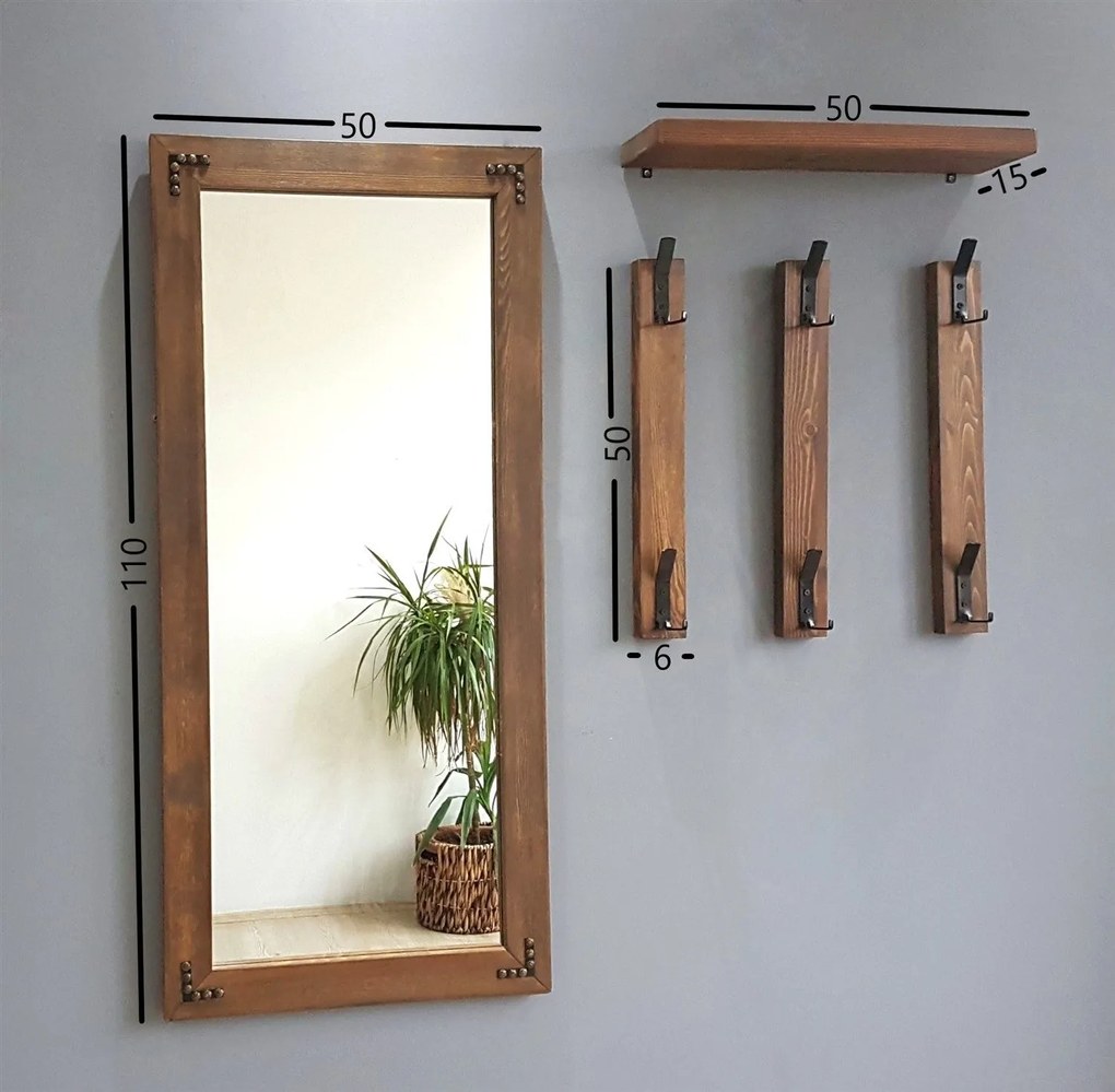 Wandspiegel Ford met kapstokken | Hannah Home