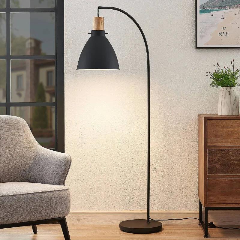 Trebale vloerlamp met houtdetail - lampen-24