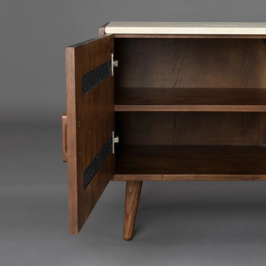 Dutchbone Arda Dressoir Walnoot En Travertin - 160x40x60cm.