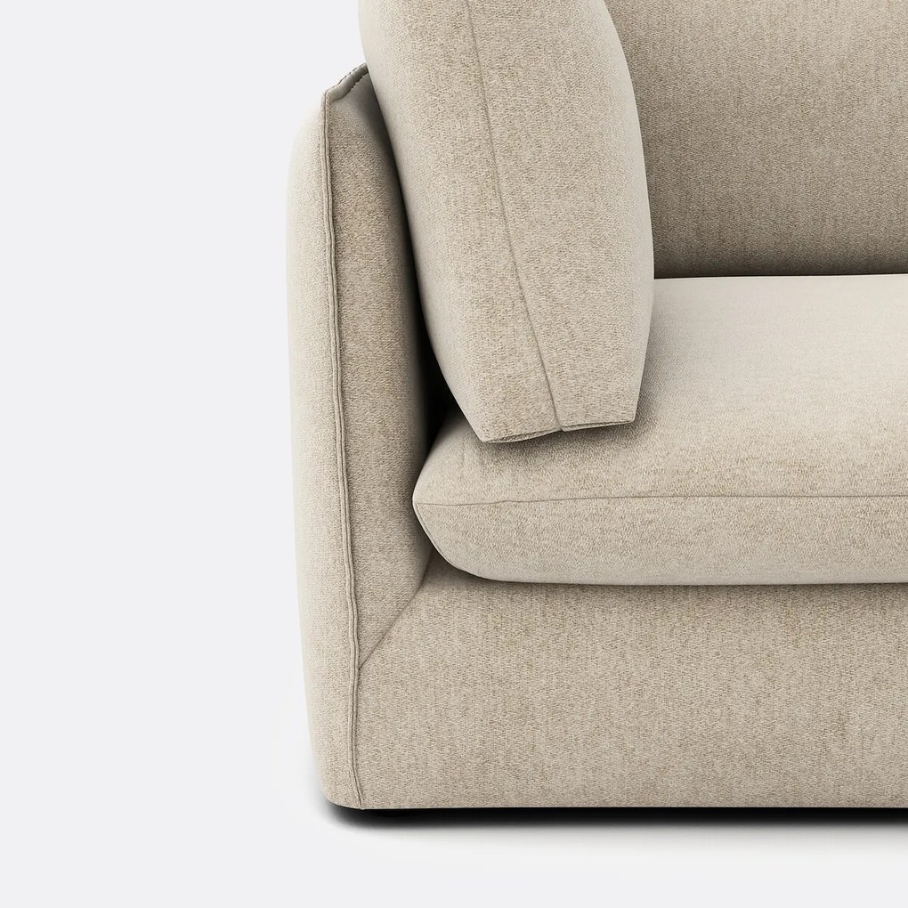 3-zits rechte bank in gevlekt polyester, MALO