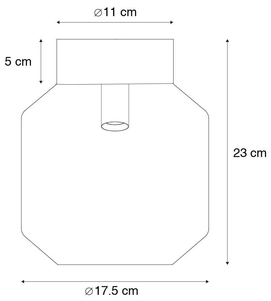 Moderne plafondlamp messing met smoke glas - Stiklo Modern E27 rond Binnenverlichting Lamp