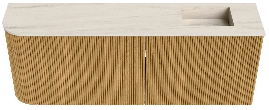 Mondiaz Joya DLux 110cm toiletmeubel ronding links oak met wastafel faye rechts zonder kraangat meli