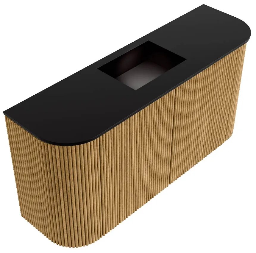 Mondiaz Joya 85cm toiletmeubel ronding links/rechts oak met wastafel faye midden zonder kraangat urban