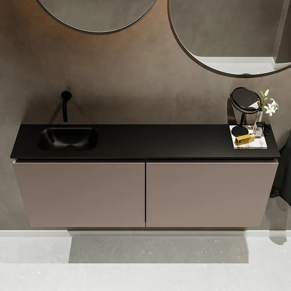 Mondiaz Ture 120cm toiletmeubel smoke met wastafel urban links geen kraangat