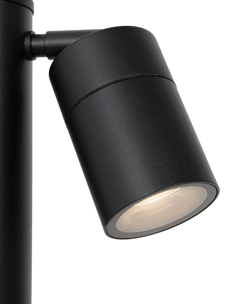 Buitenlamp zwart met grondpin en kabelmof 80cm 2-lichts IP44 - Duo Modern GU10 IP44 Buitenverlichting