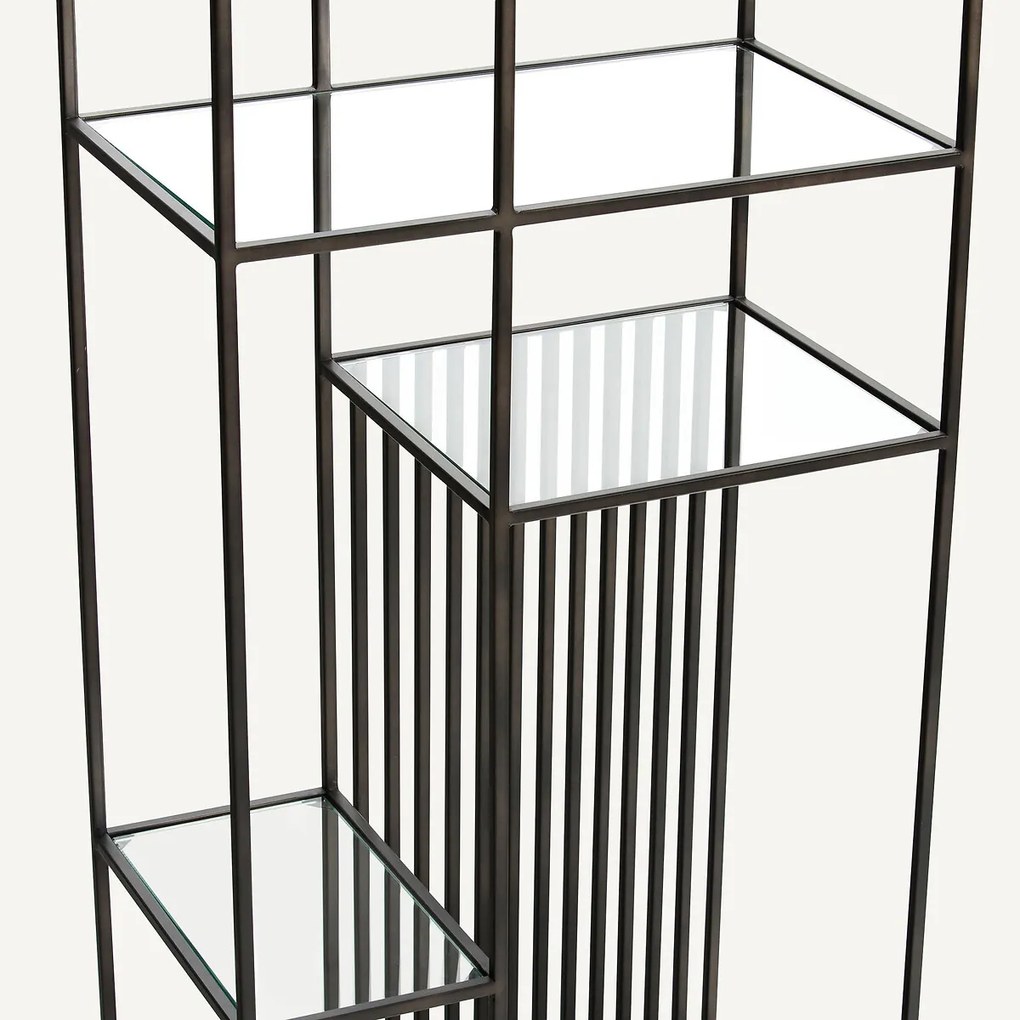 Boekenrek in staal en glas, Rectiligne