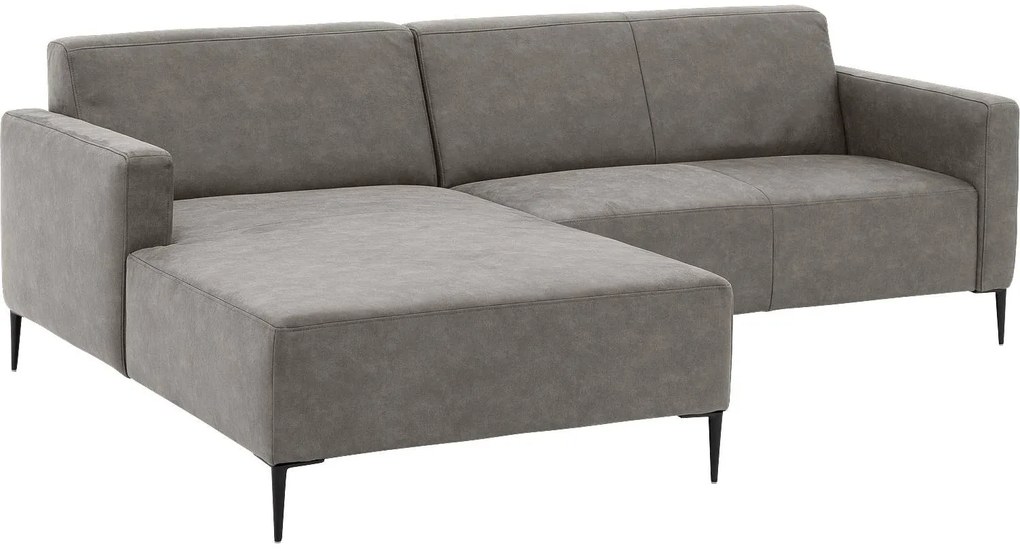 Goossens  Key West grijs, micro leer, 2-zits, modern design