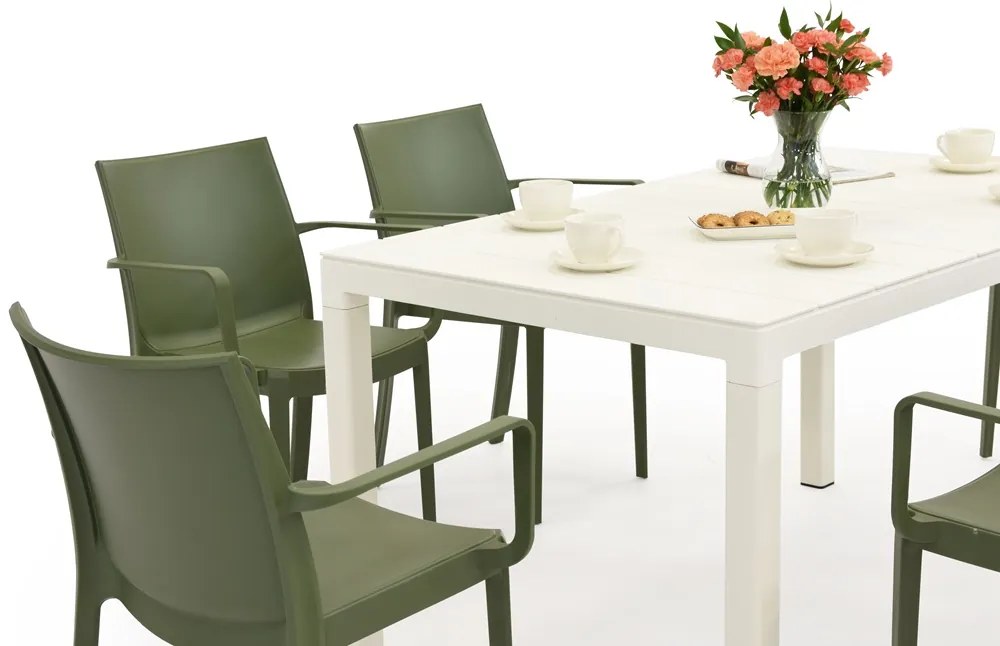 King/Victoria tuinset wit en groen voor 6 personen Bica