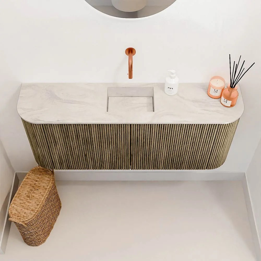 Mondiaz Joya DLux 105cm toiletmeubel ronding links/rechts dusk met wastafel faye midden zonder kraangat ostra