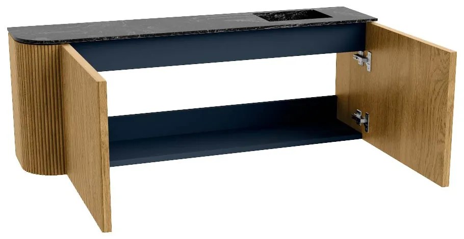 Mondiaz Joya DLux 110cm toiletmeubel ronding links oak met wastafel faye rechts 1 kraangat lava