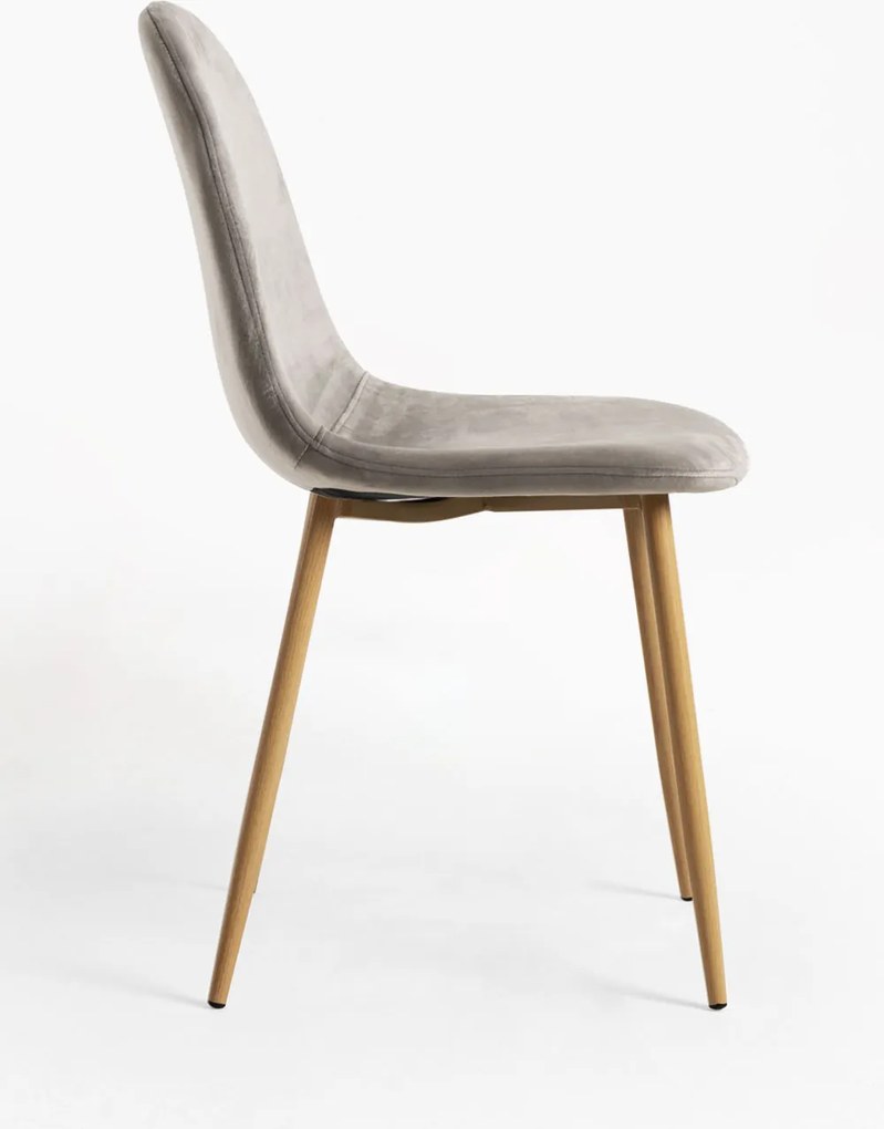 Set 4 Teok Fluwelen Stoelen