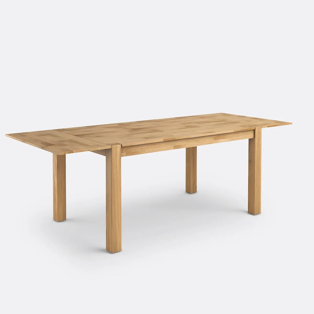 Uitschuifbare eettafel, geoliede eik, 6 tot 8 personen, ADELITA