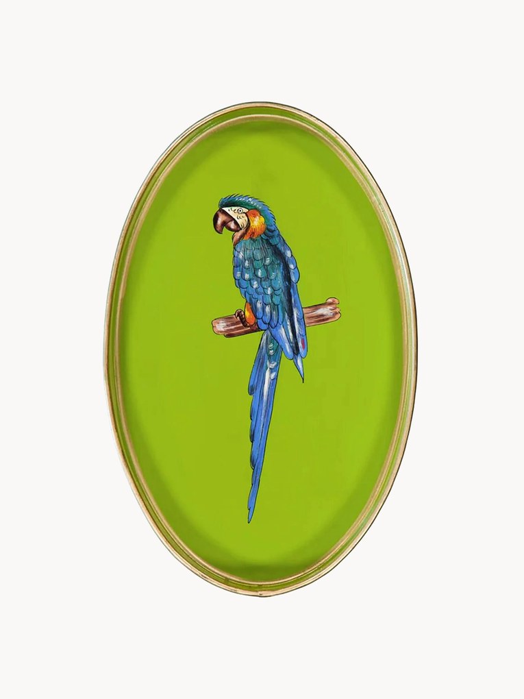 Handbeschilderd sierblad Fauna met papegaaienmotief