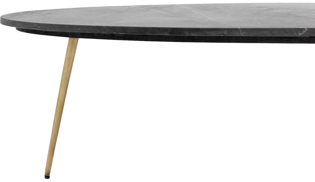 Goossens Salontafel Enzo ovaal, marmer zwart, elegant chic, 110 x 40 x 55 cm