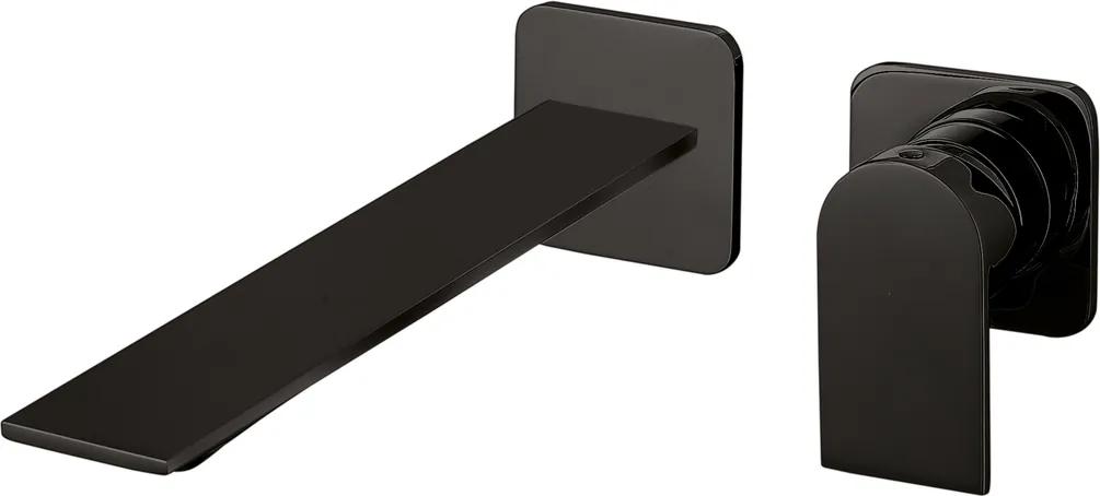 Amaral inbouw wastafelkraan uitloop 23,5 cm.hendel rechts mat zwart