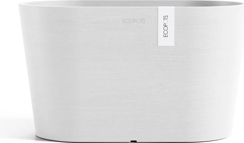 Ecopots bloempot Tokyo 30 met waterreservoir - Ovaal - Pure White - 30 x 17 x H17 cm