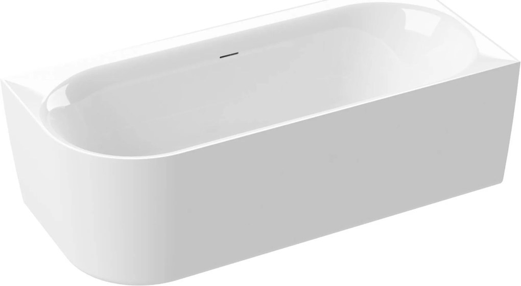 Ben Vana half vrijstaand hoekbad met hoek rechts 160x75cm glans wit incl. afvoer met overloop