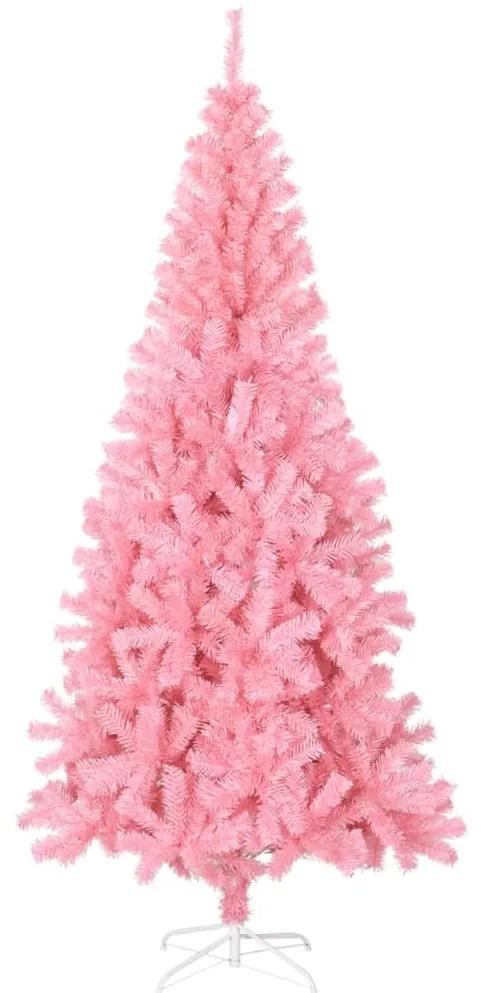 vidaXL Kunstkerstboom met standaard 210 cm PVC roze