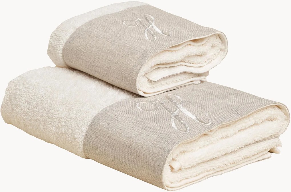 Katoenen handdoekenset Zahra, 2-delig, A-Z