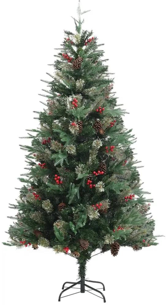 vidaXL Kerstboom met dennenappels 195 cm PVC en PE groen