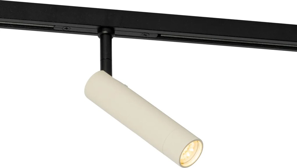 Moderne spot beige met zwart voor railsysteem 1-fase - Slimline Uzzy