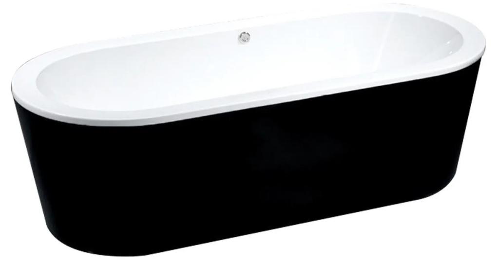 Vrijstaand ligbad Black and White 178x80x55cm