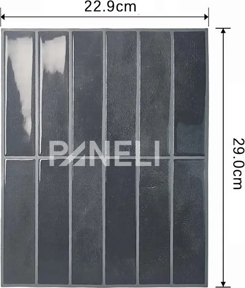 Tegelsticker Donker Grijs Langwerpig - 29 cm x 22.9 cm x 0.11 cm | 0.07 kg | Paneli zelfklevende steenstrips