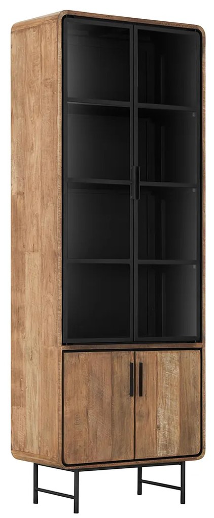 DTP Home Evo Hoge Vitrine Kast Teak Hout - 80x40x220cm.