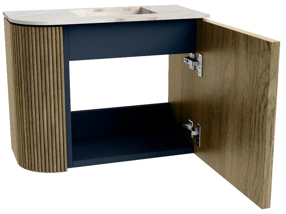 Mondiaz Joya DLux 50cm toiletmeubel ronding links dusk met wastafel faye rechts 1 kraangat frappe
