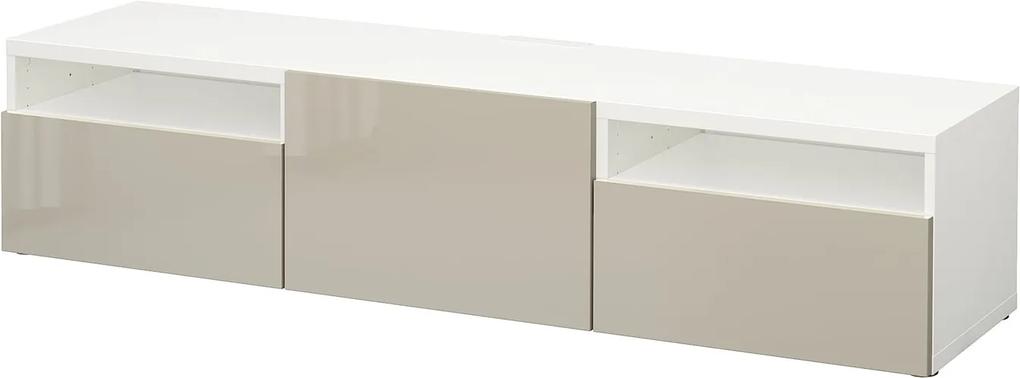 IKEA BESTÅ Tv-meubel 180x42x39 cm Wit/selsviken hoogglans/beige Wit/selsviken hoogglans/beige - lKEA