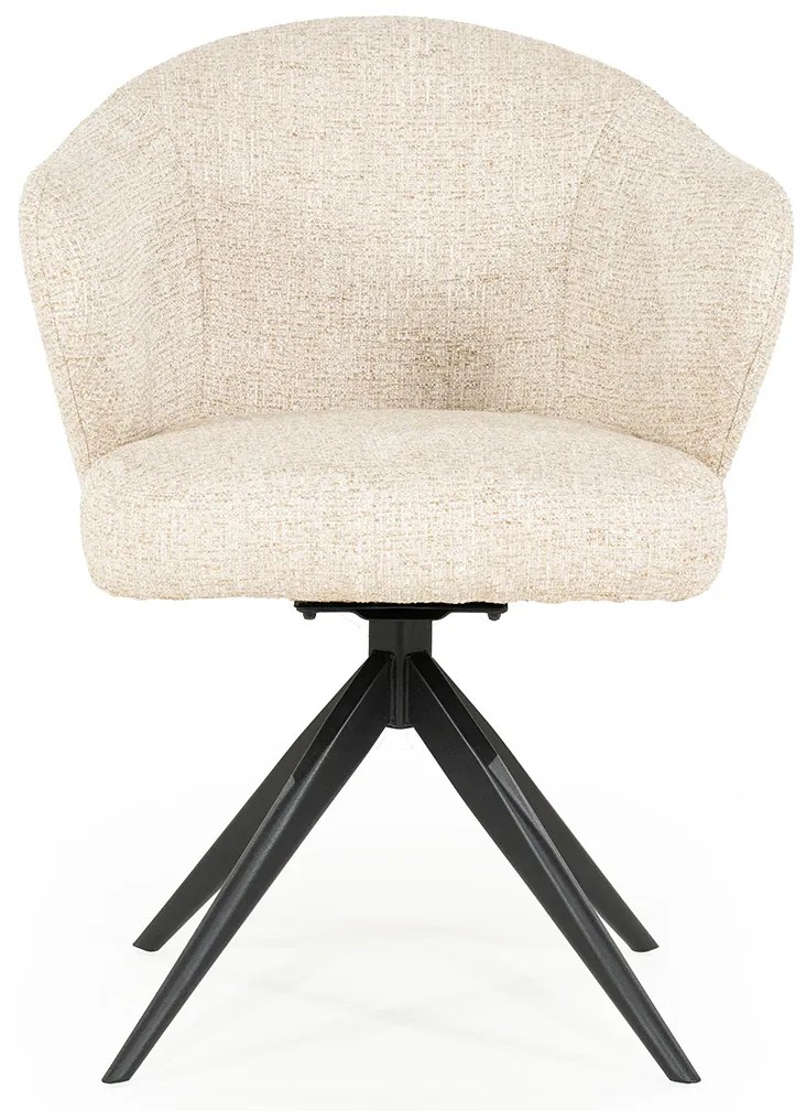 Eleonora Connor Eetkamerstoel Draaibaar Beige Stof